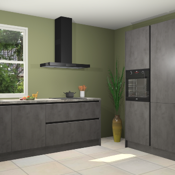Beton antraciet greeploze keuken Monaco 62831