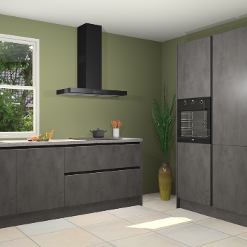 Beton antraciet greeploze keuken Monaco 62837