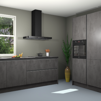 Beton antraciet greeploze keuken Monaco 62840