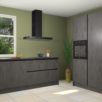 Beton antraciet greeploze keuken Monaco 62843