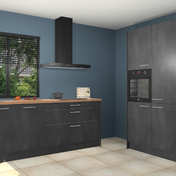 Beton zwarte keuken Monaco 62901