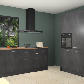 Beton zwarte keuken Monaco 62902