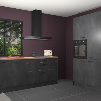 Beton zwarte keuken Monaco 62904