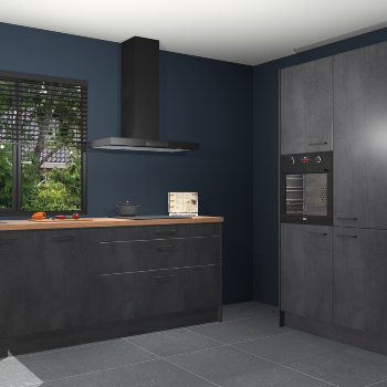 Beton zwarte keuken Monaco 62905