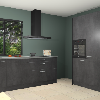 Beton zwarte keuken Monaco 62917