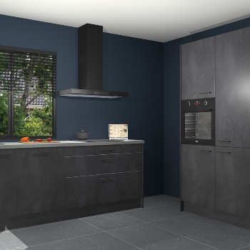 Beton zwarte keuken Monaco 62921