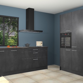 Beton zwarte keuken Monaco 62924