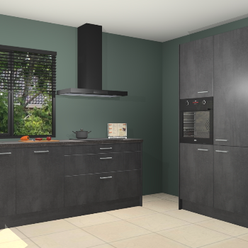 Beton zwarte keuken Monaco 62925