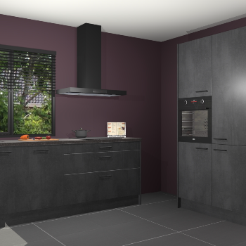 Beton zwarte keuken Monaco 62928