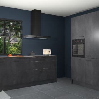 Beton zwarte keuken Monaco 62930