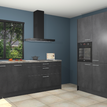 Beton zwarte keuken Monaco 62933