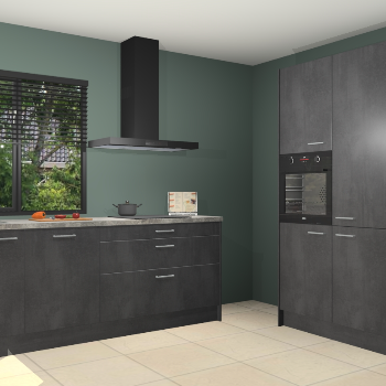 Beton zwarte keuken Monaco 62934