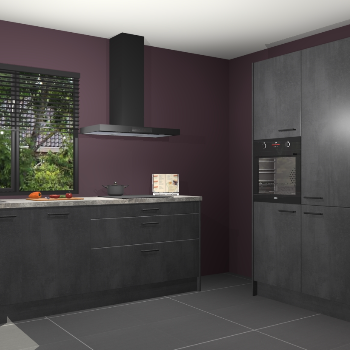 Beton zwarte keuken Monaco 62936