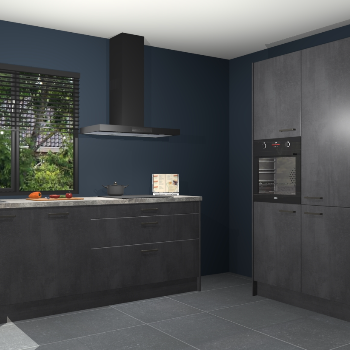 Beton zwarte keuken Monaco 62937