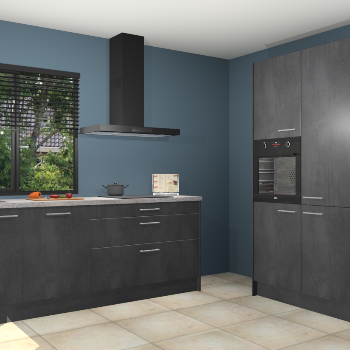 Beton zwarte keuken Monaco 62939