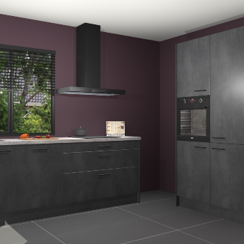 Beton zwarte keuken Monaco 62942