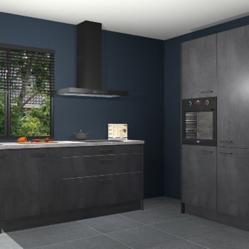 Beton zwarte keuken Monaco 62943