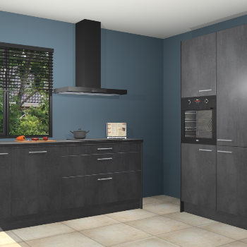 Beton zwarte keuken Monaco 62945