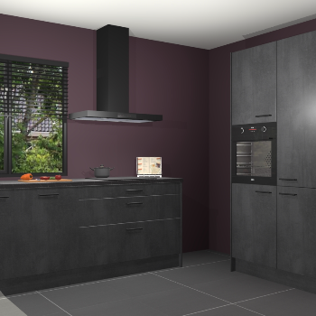 Beton zwarte keuken Monaco 62948