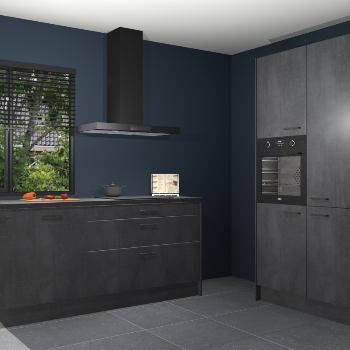 Beton zwarte keuken Monaco 62949