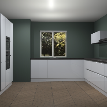 Sneeuwwitte hoogglans greeploze keuken Malabo 64520