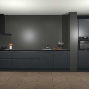 Onyxgrijze greeploze keuken Calgary 67881