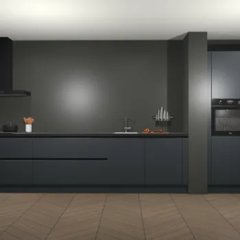 Onyxgrijze greeploze keuken Calgary 67881
