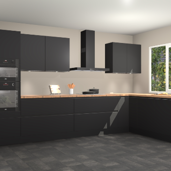 Zwarte greeploze keuken Mauritius 69673