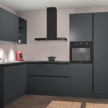 Onyxgrijze greeploze keuken Cognac 70110