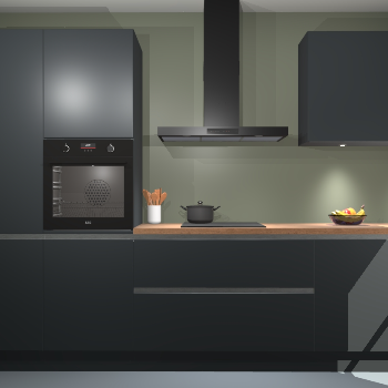 Onyxgrijze greeploze keuken Athene 64932