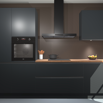 Onyxgrijze greeploze keuken Athene 64935