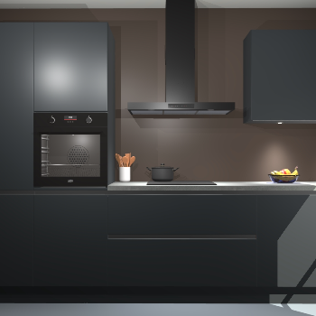 Onyxgrijze greeploze keuken Athene 65138