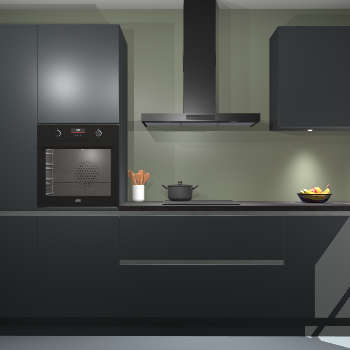 Onyxgrijze greeploze keuken Athene 65141