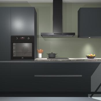 Onyxgrijze greeploze keuken Athene 65147