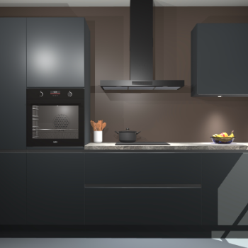 Onyxgrijze greeploze keuken Athene 65150