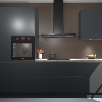 Onyxgrijze greeploze keuken Athene 65157