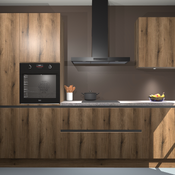 Goud eiken greeploze keuken Athene 66303