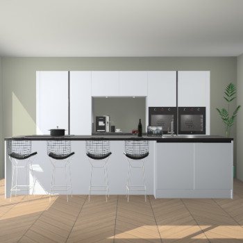 Sneeuwwitte greeploze hoogglans keuken Omaha 70243