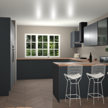 Onyxgrijze greeploze keuken Olsztyn 74603