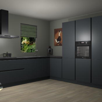 Onyxgrijze greeploze keuken Laos 79243