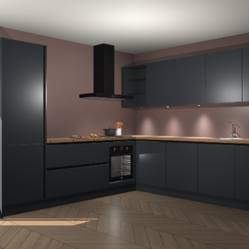 Onyxgrijze greeploze keuken Dalvik 79708