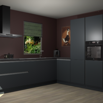Onyxgrijze greeploze keuken Laos 79262