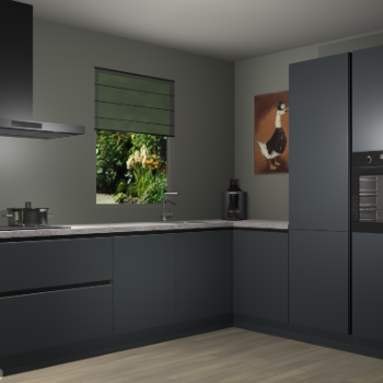 Onyxgrijze greeploze keuken Laos 79444