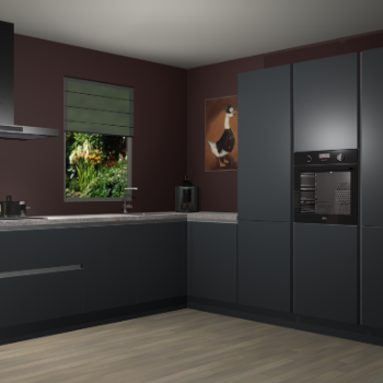 Onyxgrijze greeploze keuken Laos 79441