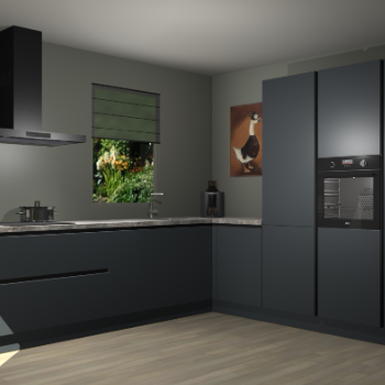 Onyxgrijze greeploze keuken Laos 79493