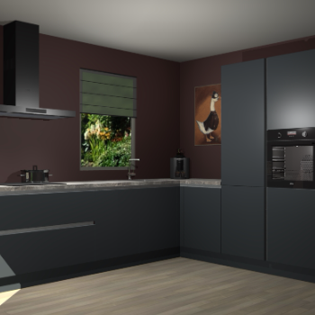 Onyxgrijze greeploze keuken Laos 79490
