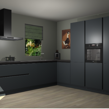 Onyxgrijze greeploze keuken Laos 79487