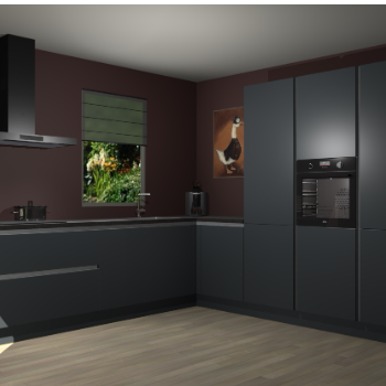 Onyxgrijze greeploze keuken Laos 79484