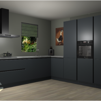 Onyxgrijze greeploze keuken Laos 79481