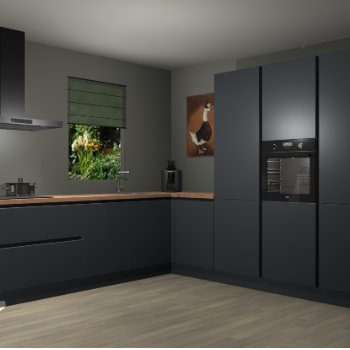 Onyxgrijze greeploze keuken Laos 79473